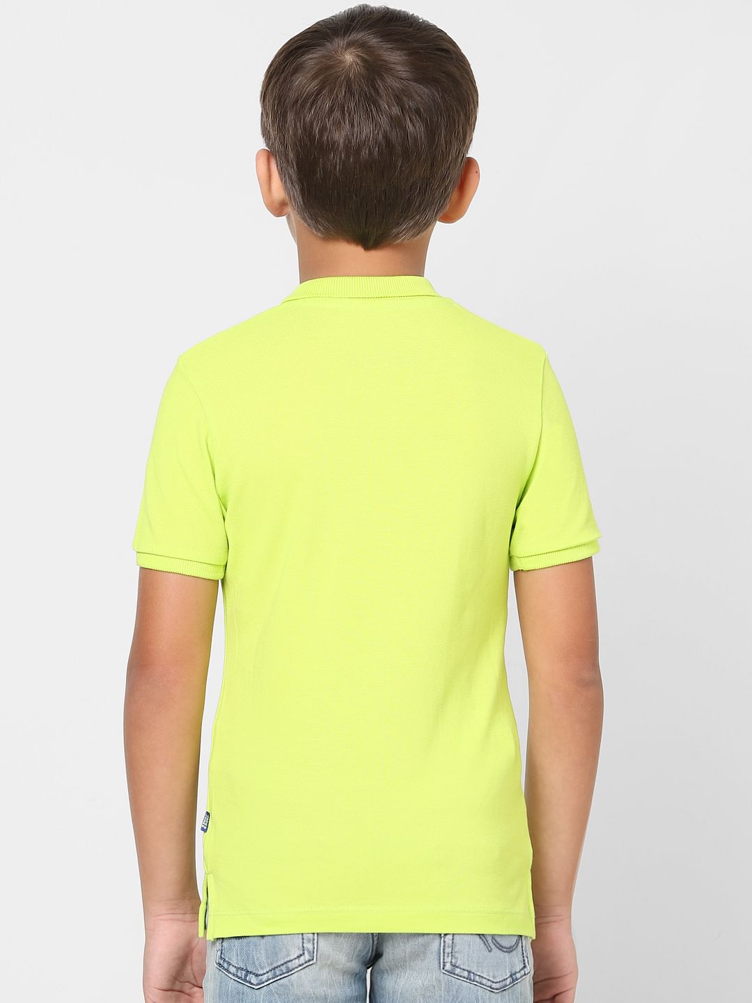 Boys Lemon Yellow Polo Neck T-shirt