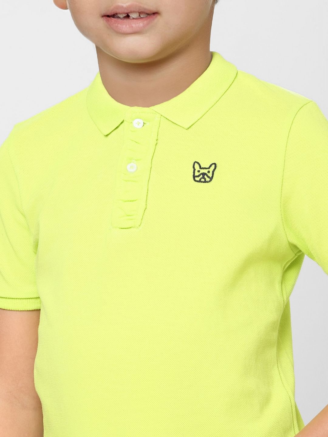 Boys Lemon Yellow Polo Neck T-shirt