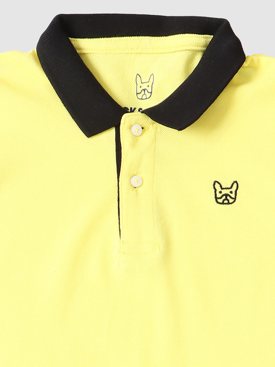 Boys Yellow Colourblocked Sleeves Polo T-shirt