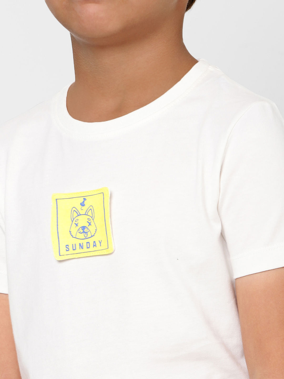 Boys White Post-It Graphic Print Crew Neck T-shirt