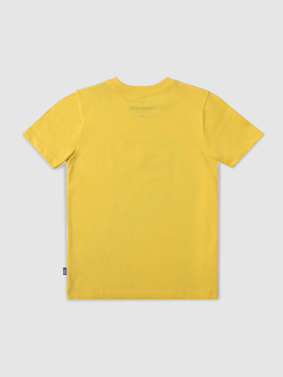 Boys Yellow Goal Print Crew Neck T-shirt