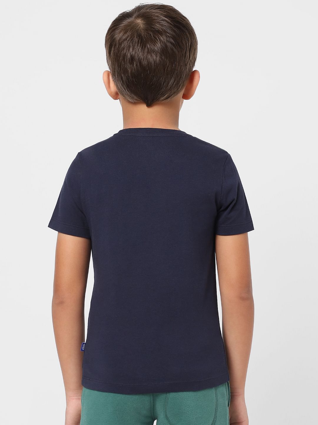 Boys Blue Pencil Graphic Print Crew Neck T-shirt