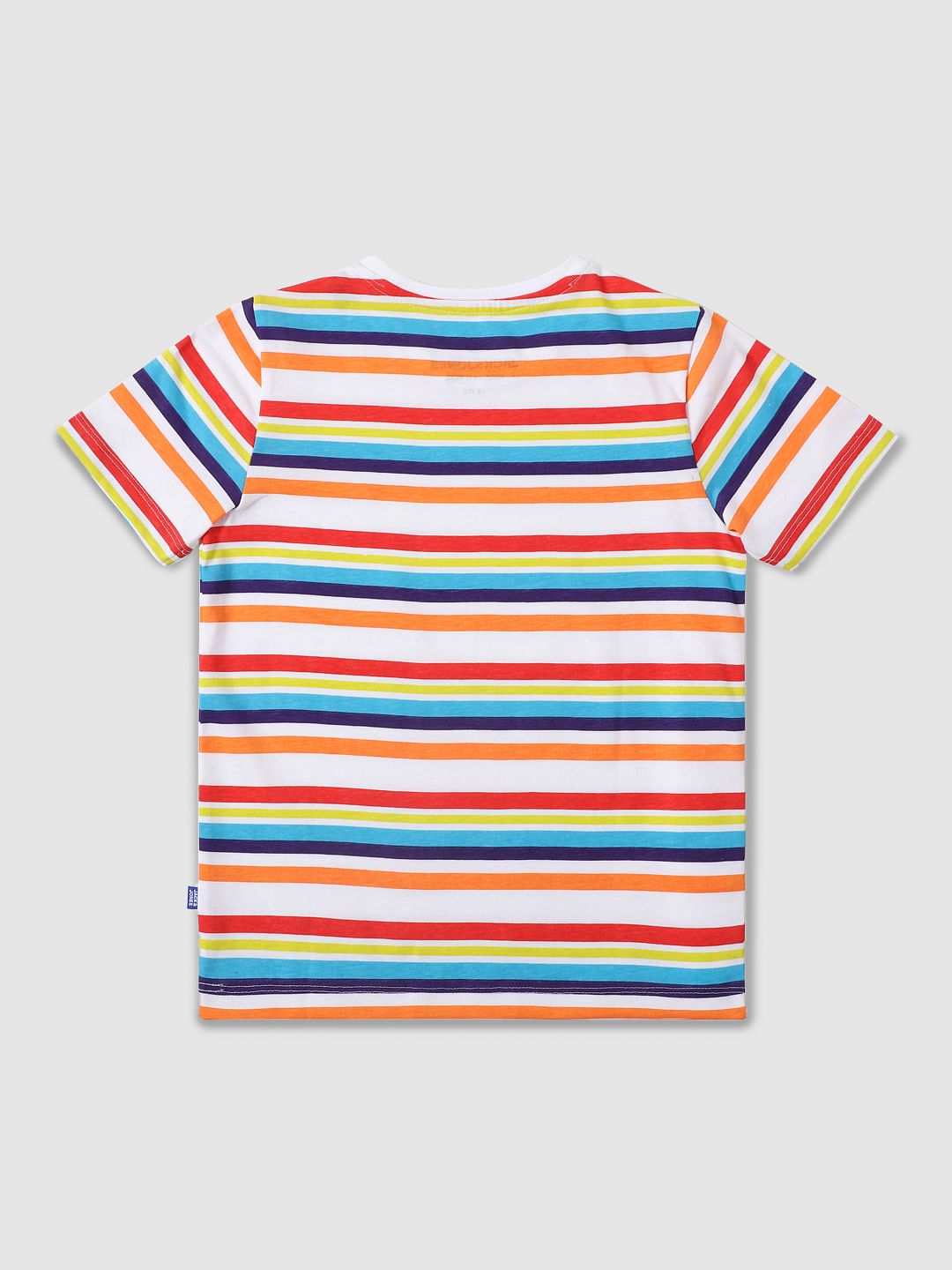 Boys Multi-coloured Striped Crew Neck T-shirt
