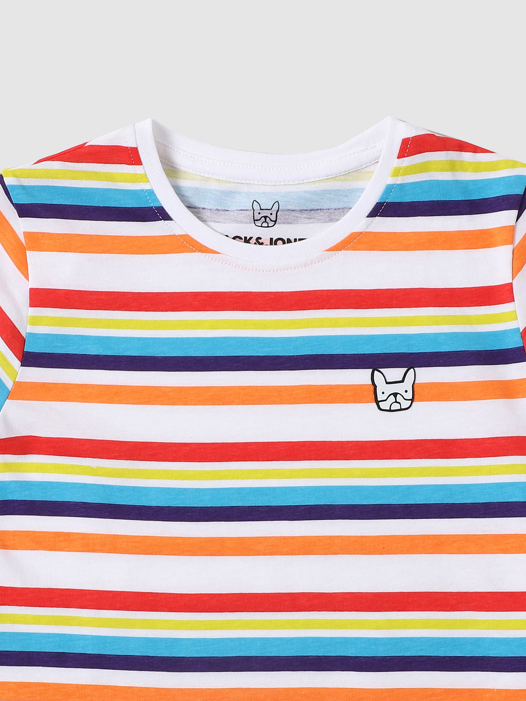 Boys Multi-coloured Striped Crew Neck T-shirt