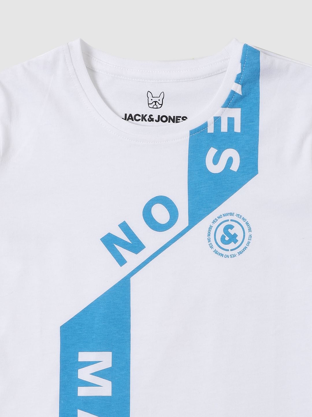 Boys White Graphic Print Crew Neck T-shirt