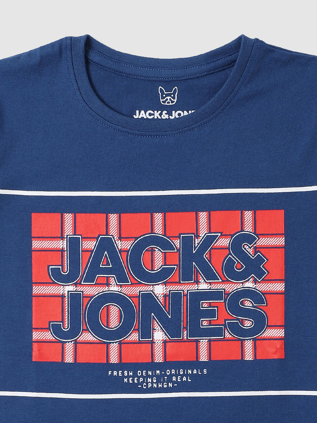 Boys Blue Logo Print T-shirt