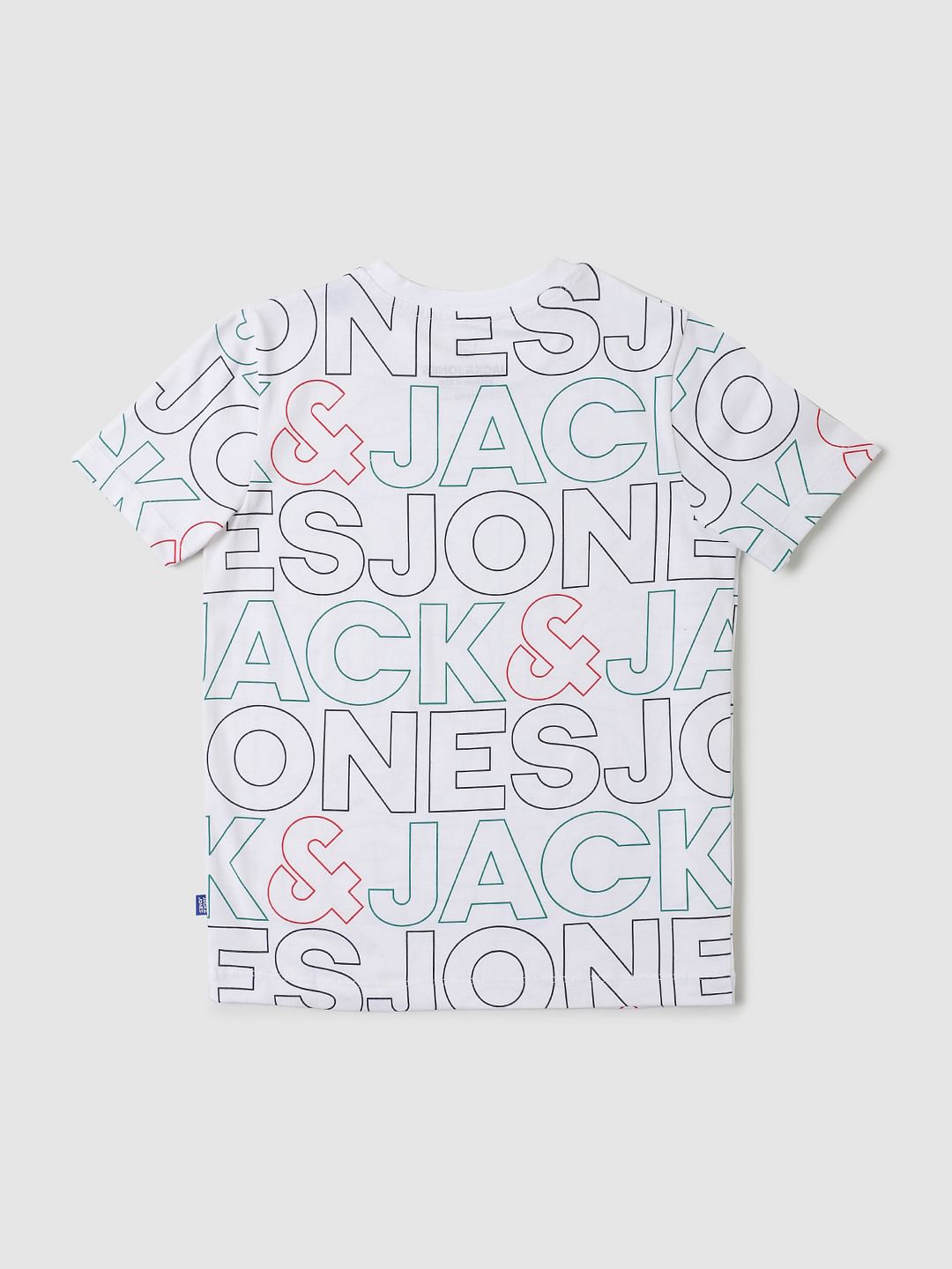 Boys White All Over Logo Print Crew Neck T-shirt