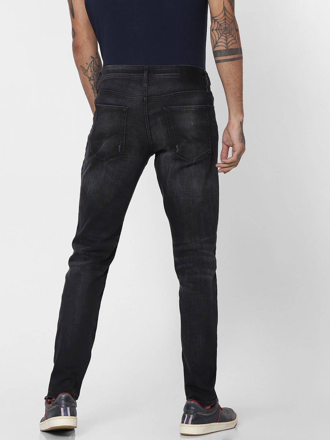 Black Low Rise Glenn Ripped Slim Fit Jeans