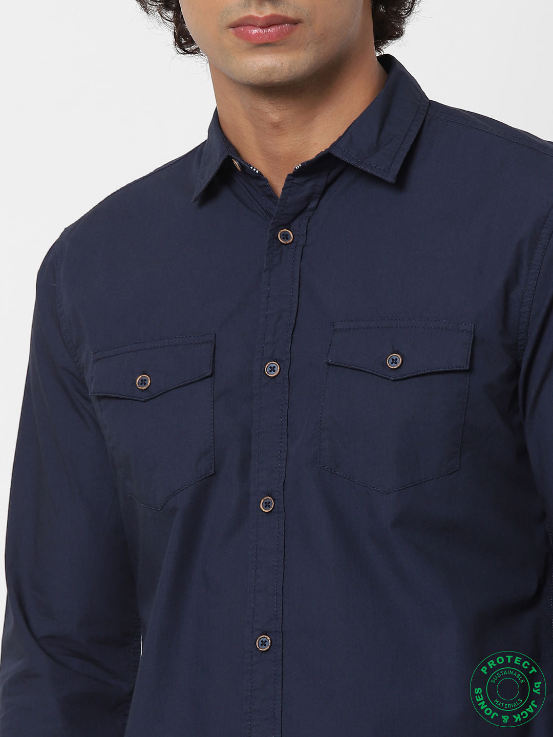 Navy Blue Full Sleeves Shirt