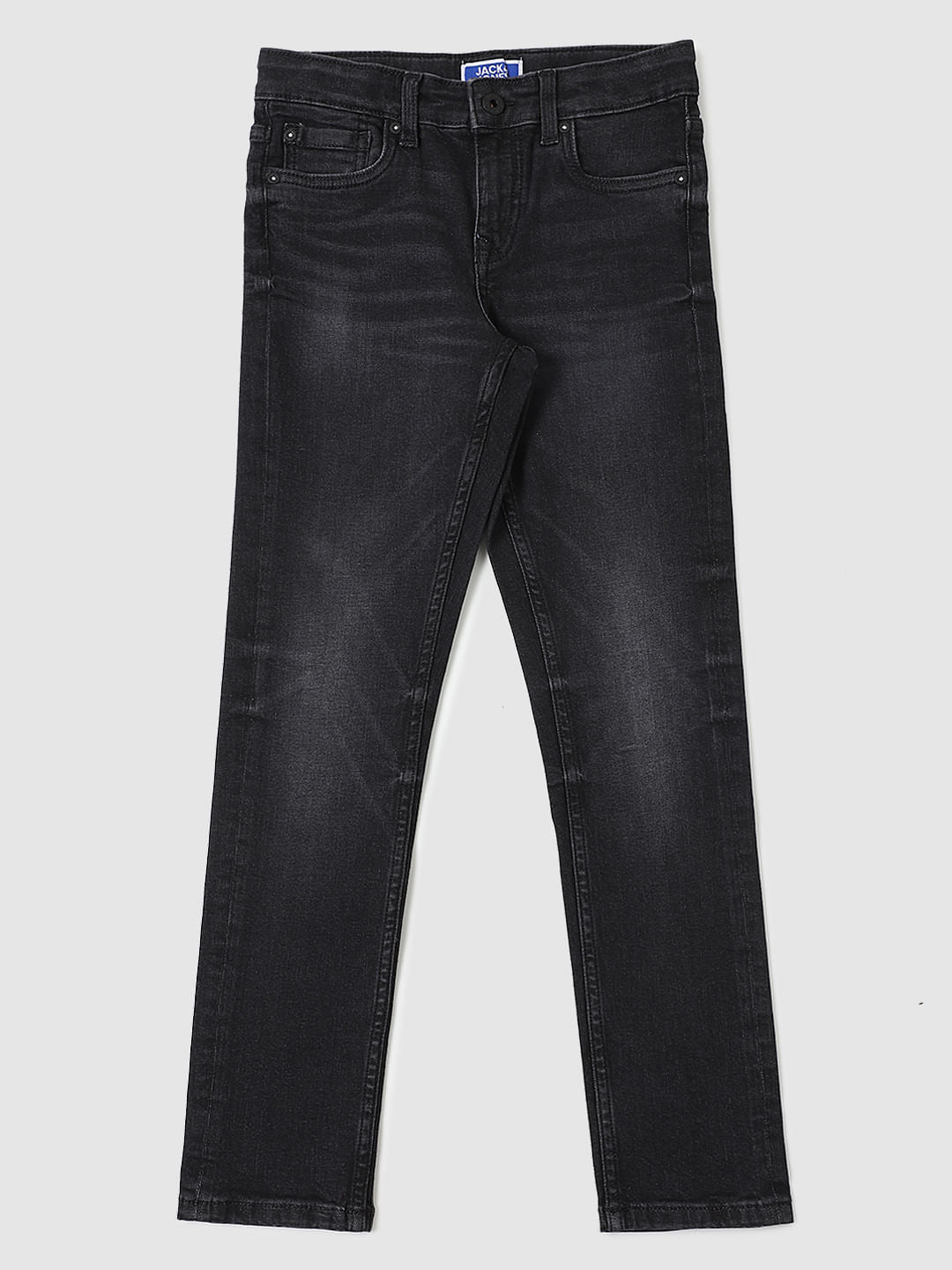 Boys Black Mid Rise Glenn Slim Fit Jeans