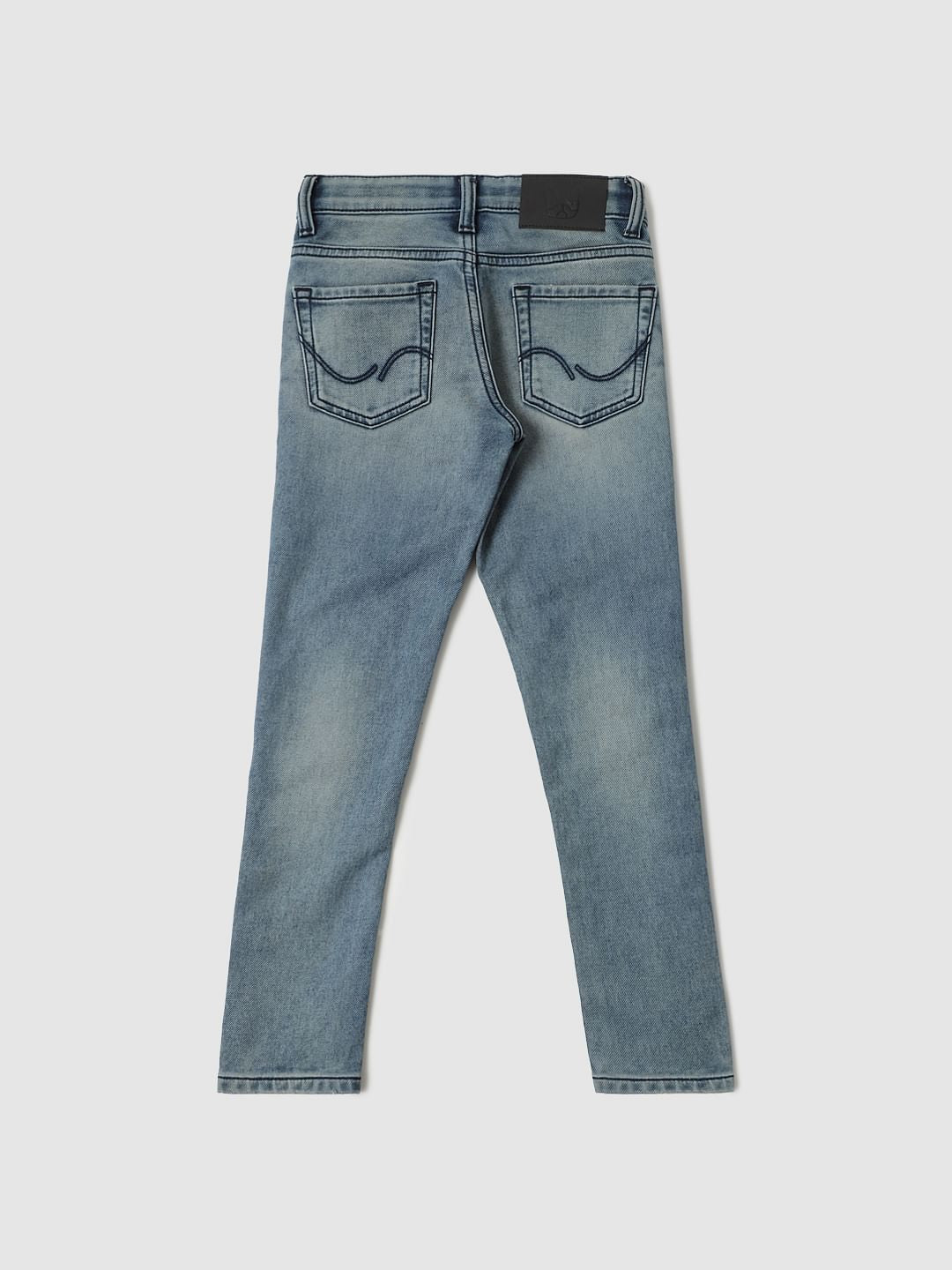 Boys Blue Mid Rise Ben Graphic Print Skinny Fit Jeans