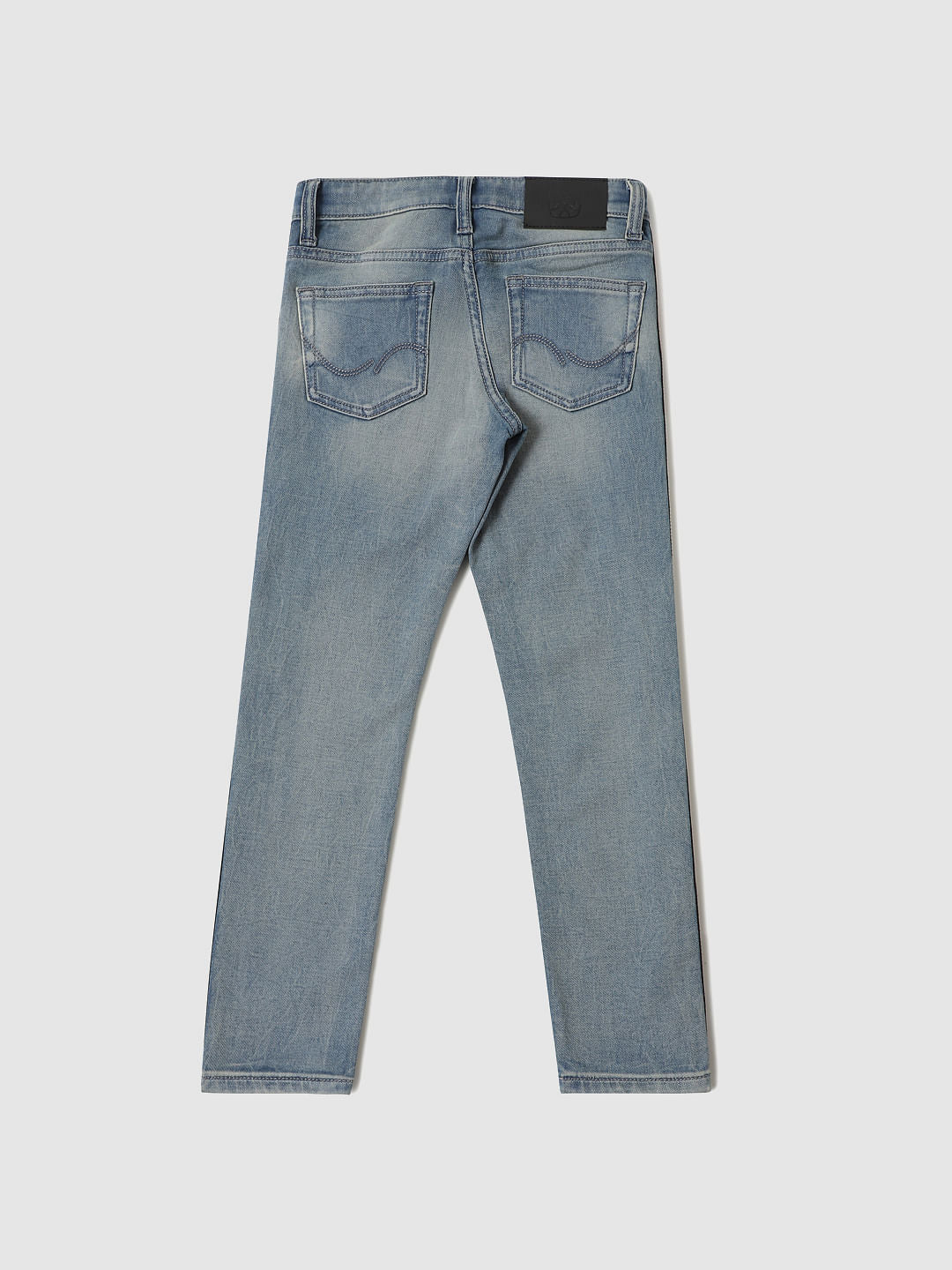 Boys Blue Mid Rise Tape Detail Slim Fit Jeans