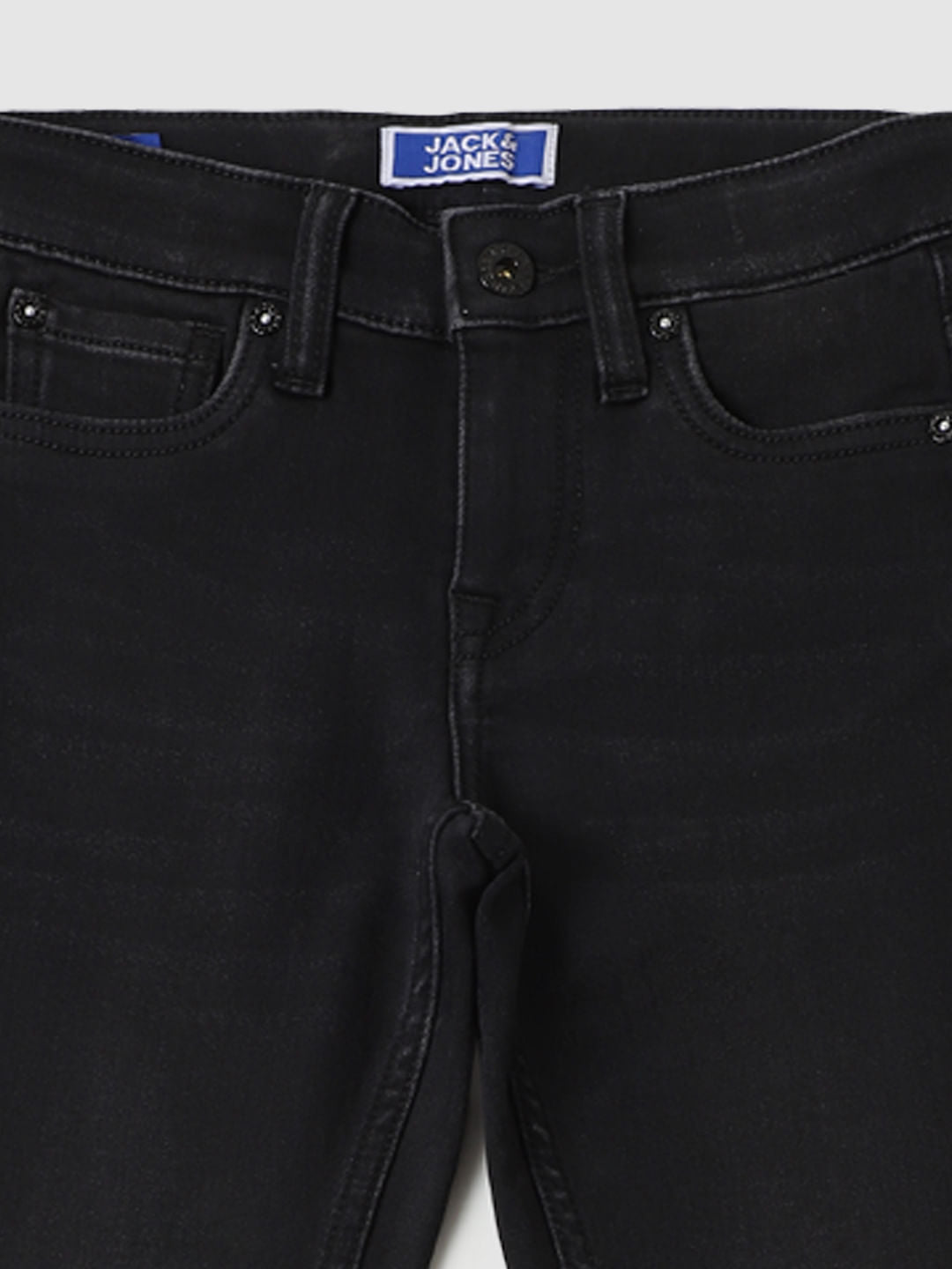 Boys Black Mid Rise Glenn Slim Fit Jeans