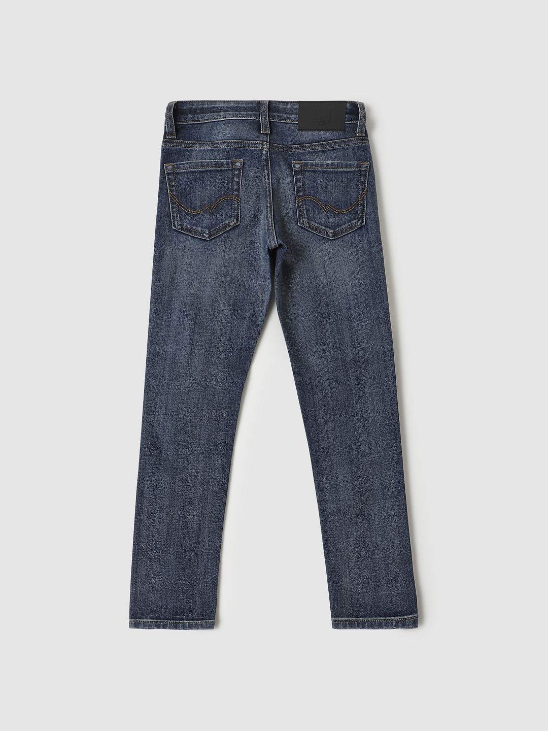 Boys Blue Mid Rise Glenn Slim Fit Distressed Jeans