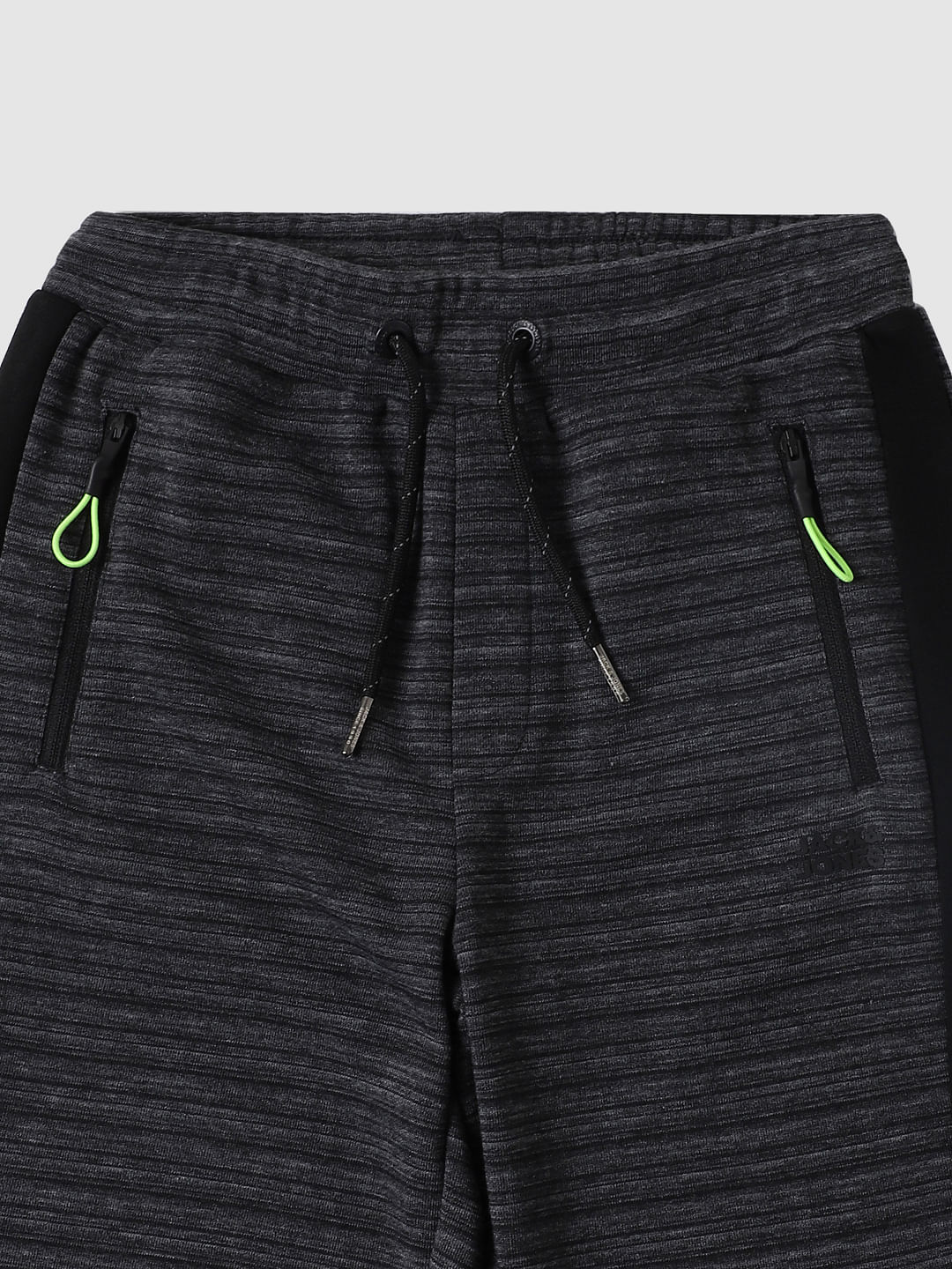 Boys Dark Grey Striped Sweatpants