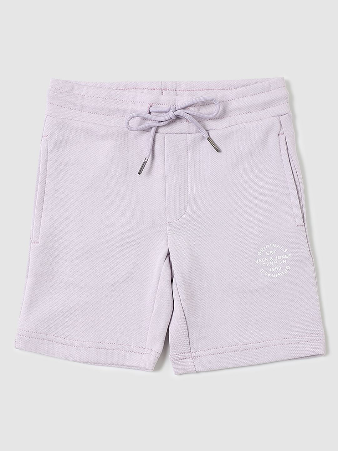 Boys Purple Mid Rise Sweatshorts