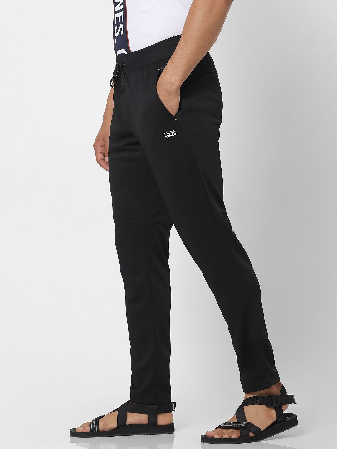 Black Mid Rise Logo Print Sweatpants