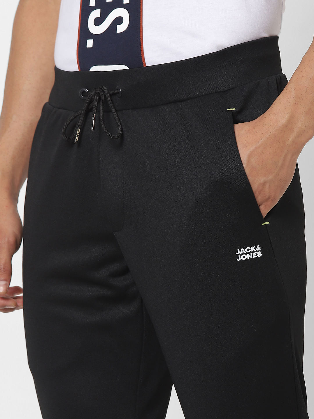Black Mid Rise Logo Print Sweatpants