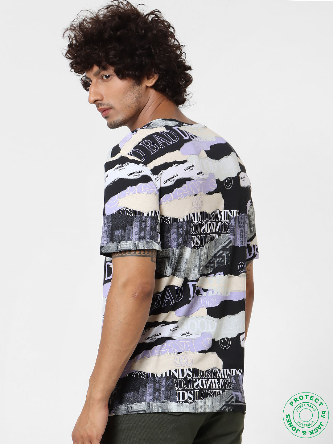 Multi-coloured Abstract Print Crew Neck T-shirt