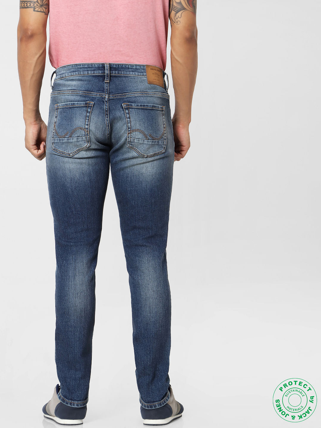 Protect Blue Mid Rise Ben Skinny Fit Jeans
