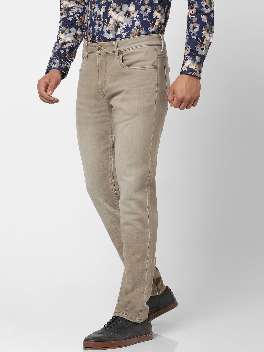 Protect Grey Low Rise Glenn Slim Fit Jeans