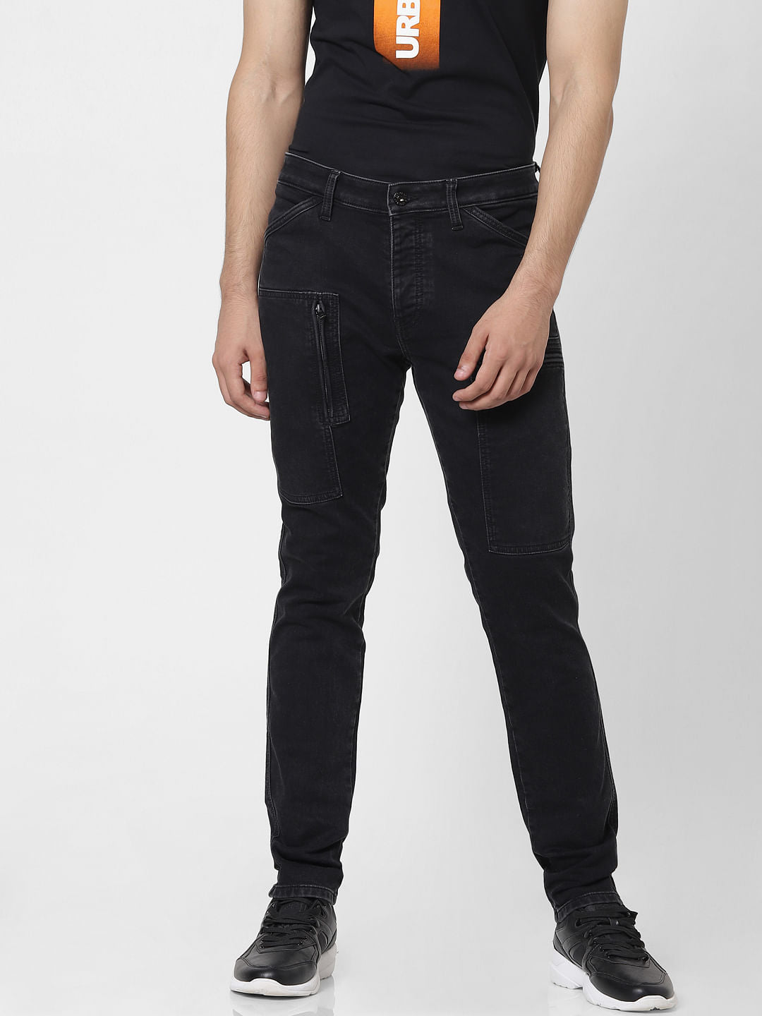 Black Low Rise Glenn Slim Fit Jeans