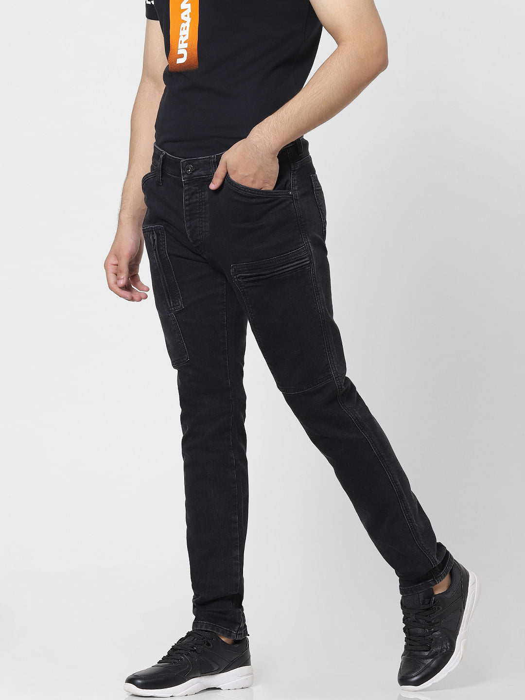 Black Low Rise Glenn Slim Fit Jeans