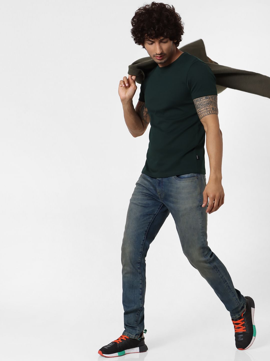 Blue Mid Rise Ben Skinny Fit Jeans