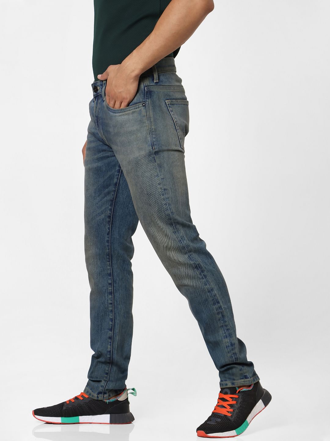 Blue Mid Rise Ben Skinny Fit Jeans