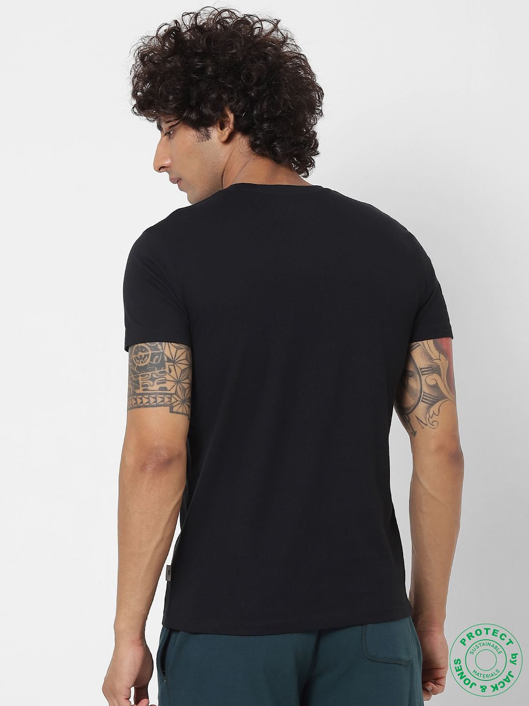 Black Graphic Print Crew Neck T-shirt