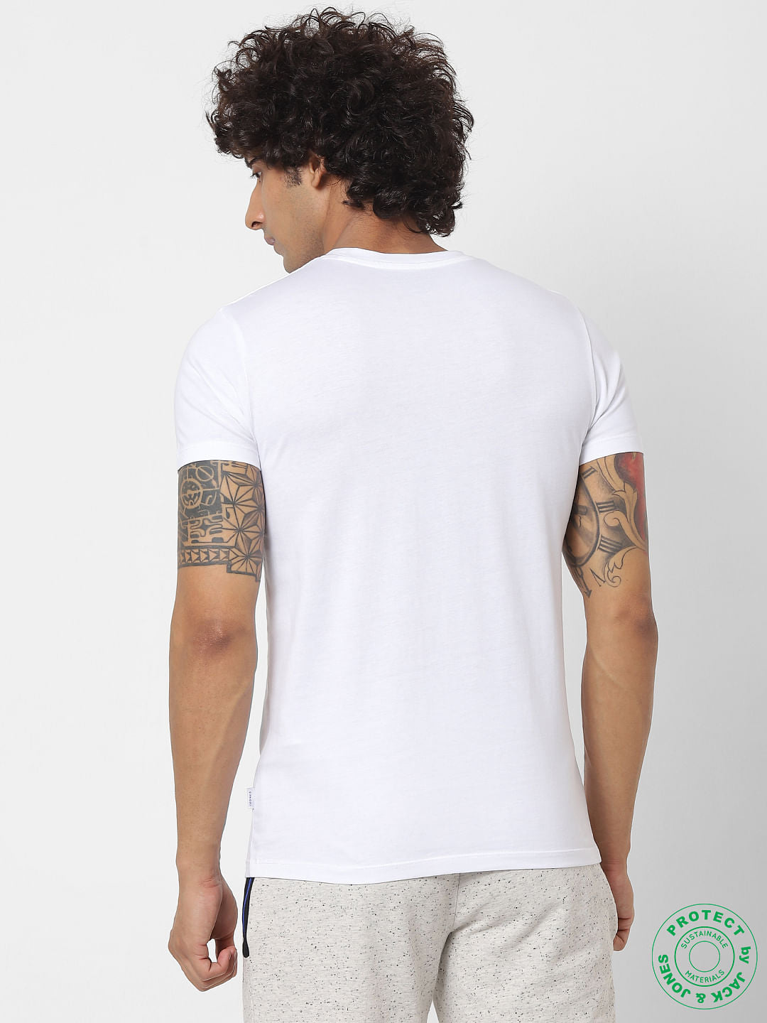 White Graphic Print Crew Neck T-shirt