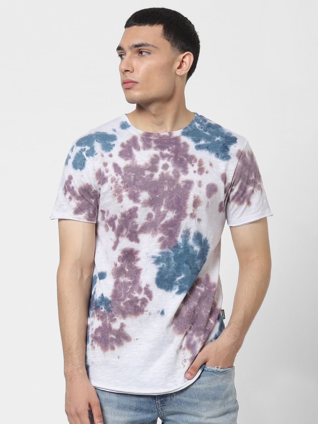 Multi-coloured Tie Dye Crew Neck T-shirt