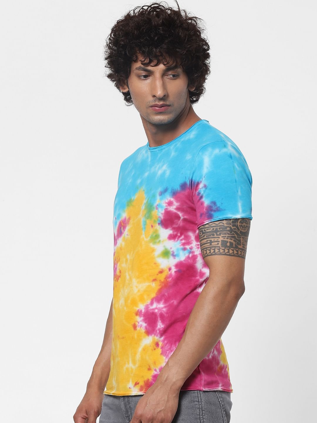 Multi-coloured Tie Dye Crew Neck T-shirt