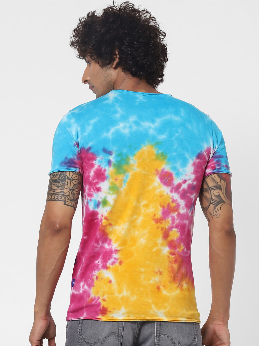 Multi-coloured Tie Dye Crew Neck T-shirt