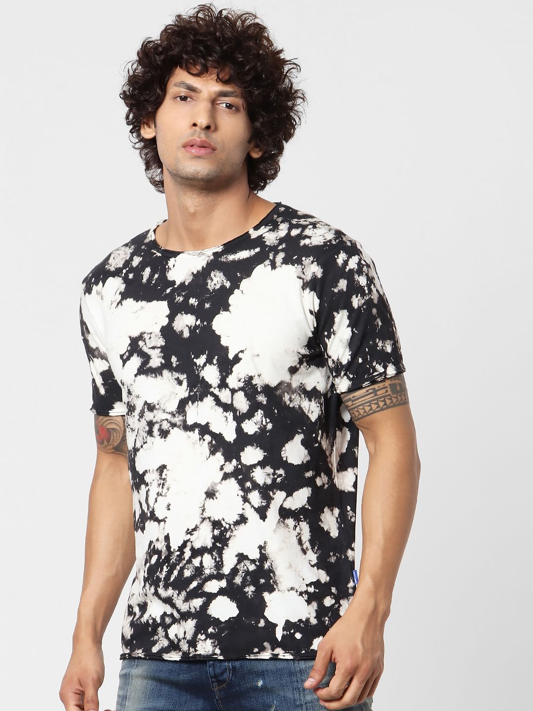 Black Tie Dye Crew Neck T-shirt