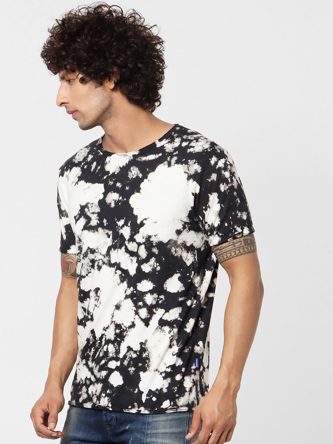 Black Tie Dye Crew Neck T-shirt