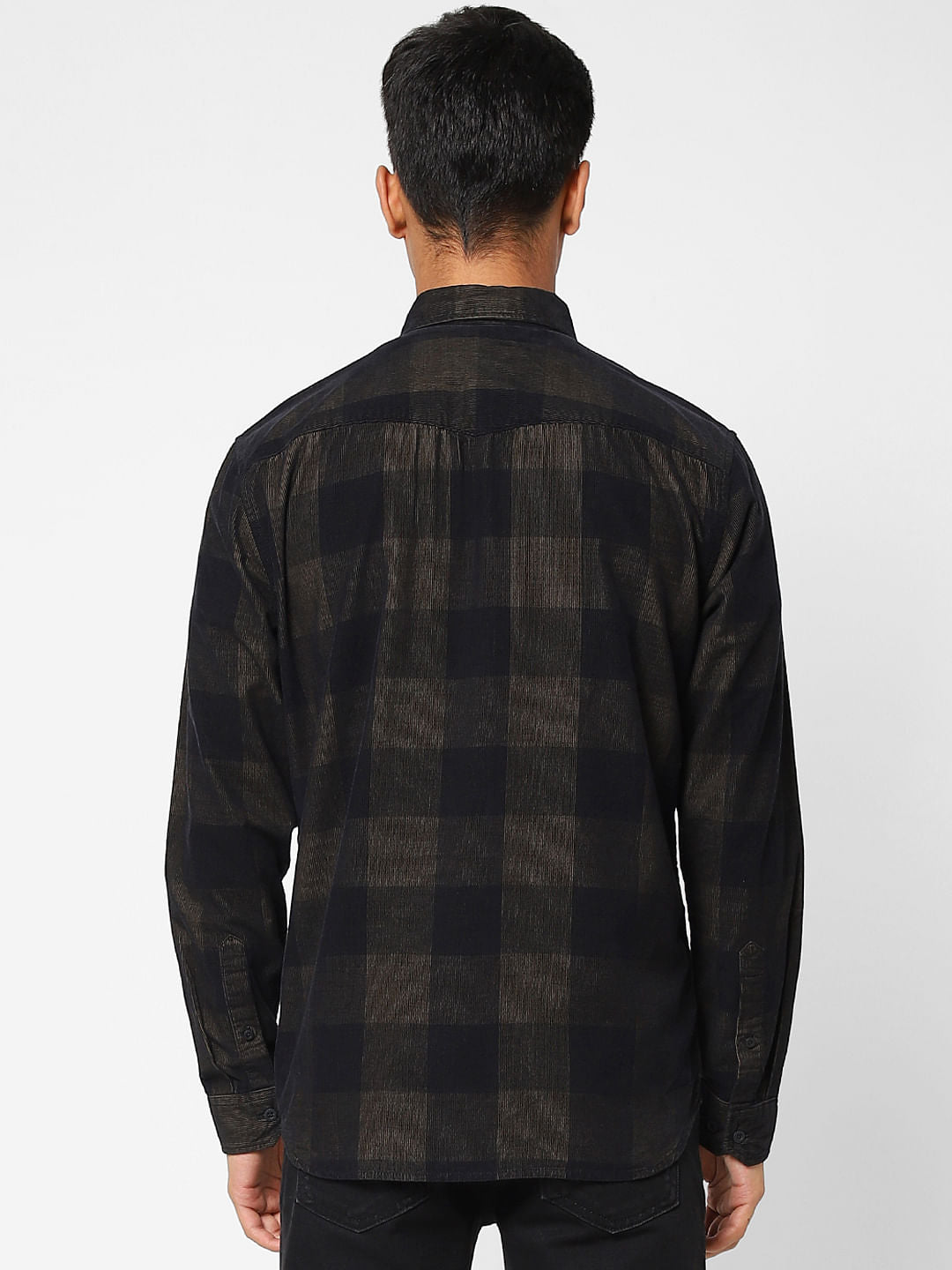 Dark Green Check Full Sleeves Shirt
