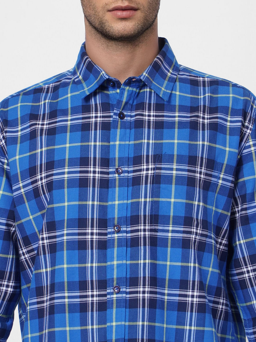 Blue Check Full Sleeves Shirt