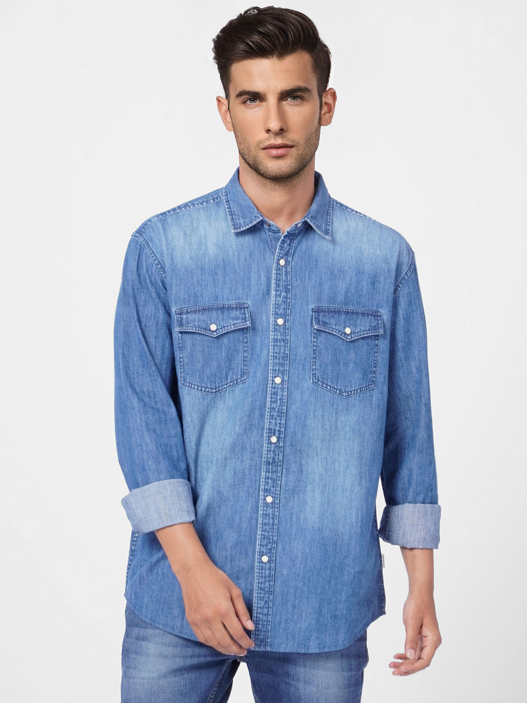 Blue Full Sleeves Denim Shirt