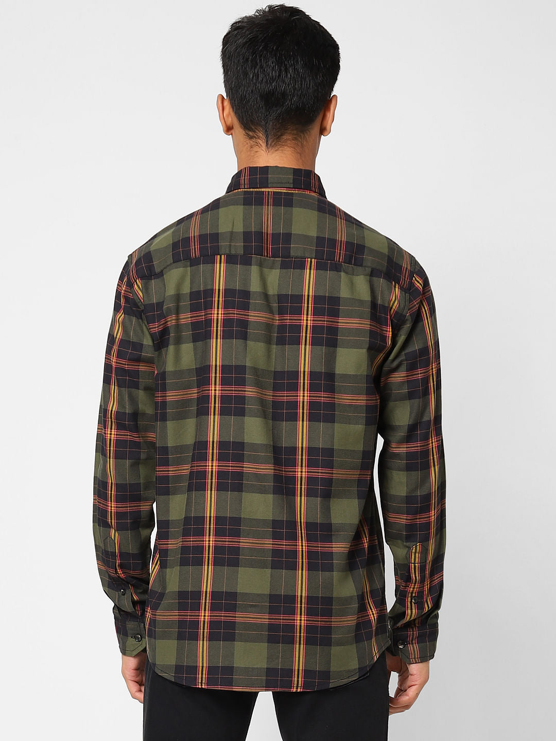 Green Check Full Sleeves Shirt