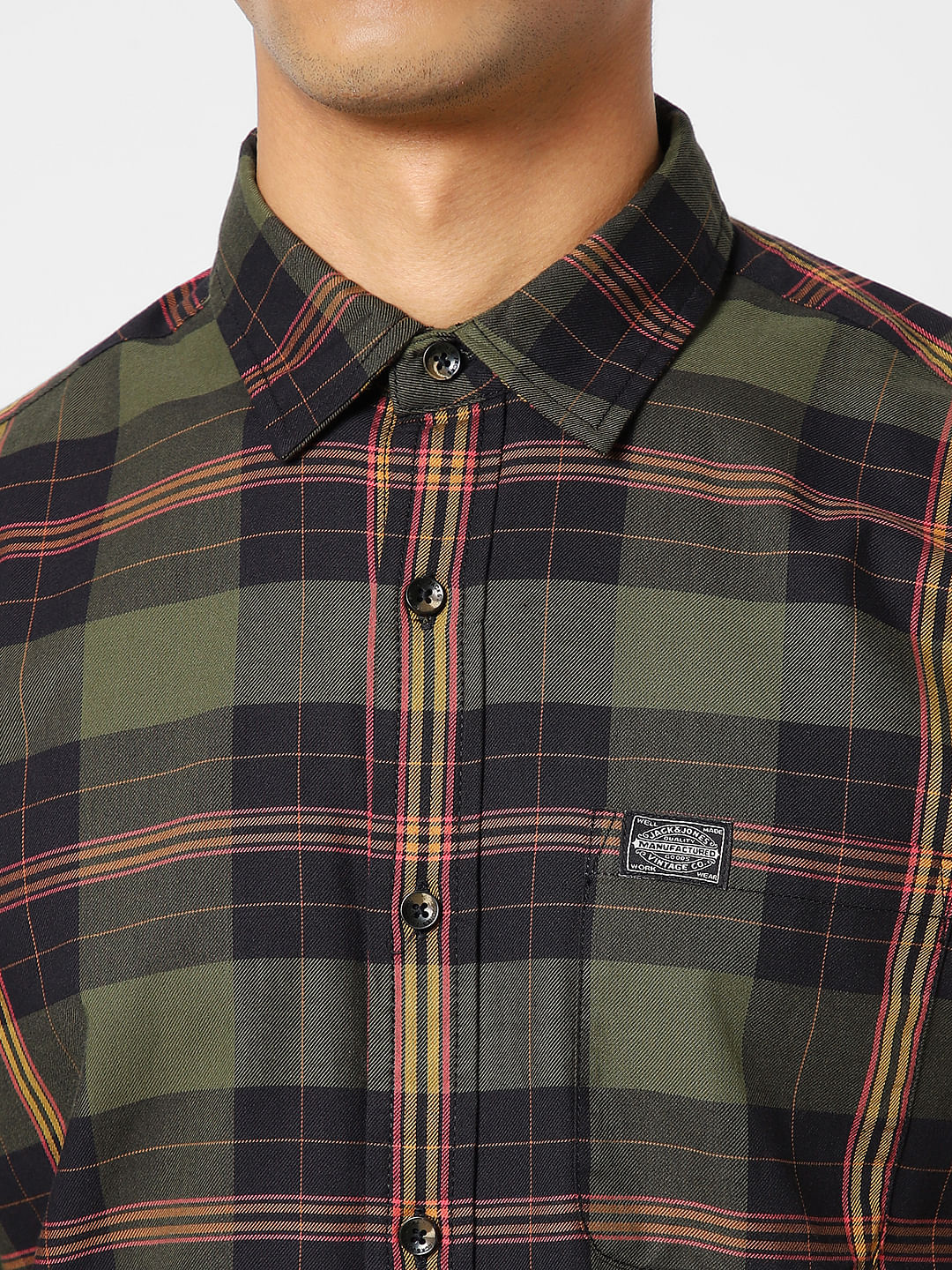 Green Check Full Sleeves Shirt
