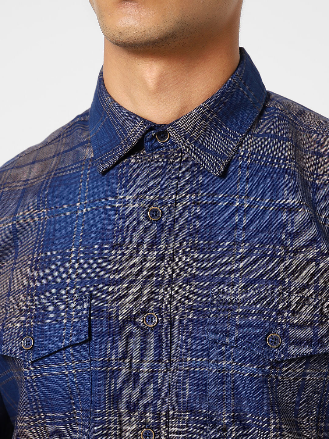 Blue Check Full Sleeves Shirt