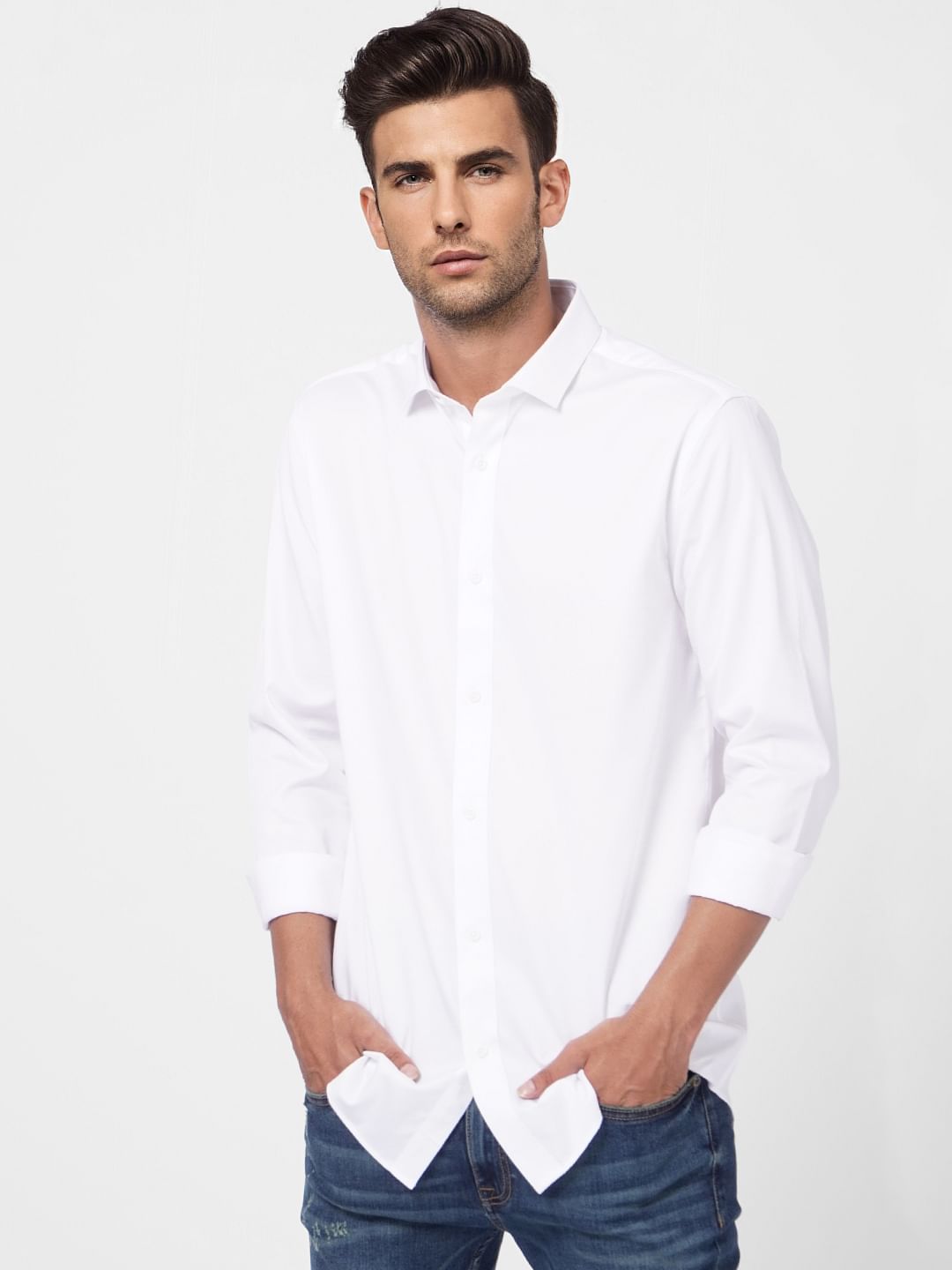 White Formal Full Sleeves Shirt