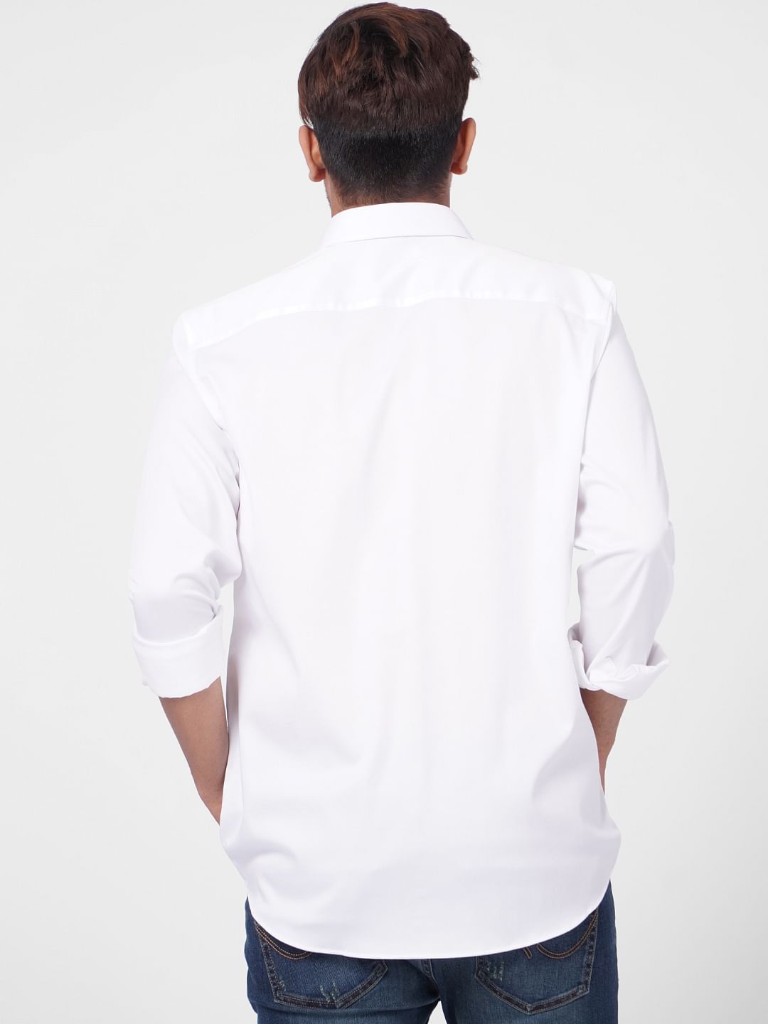 White Formal Full Sleeves Shirt