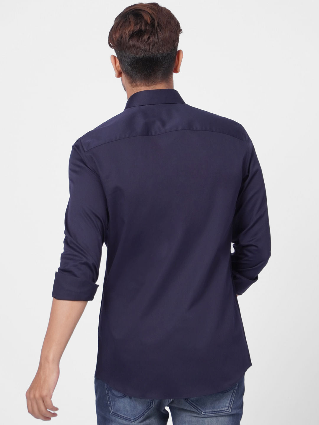 Navy Blue Formal Full Sleeves Shirt