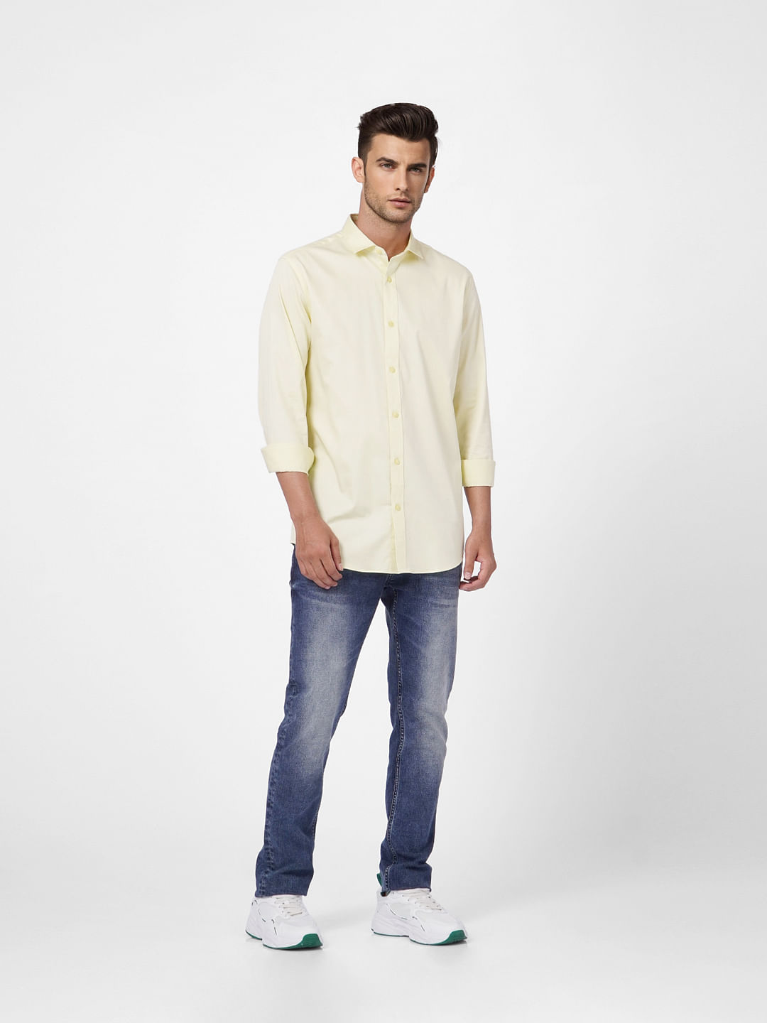 Cream Formal Full Sleeves Shirt