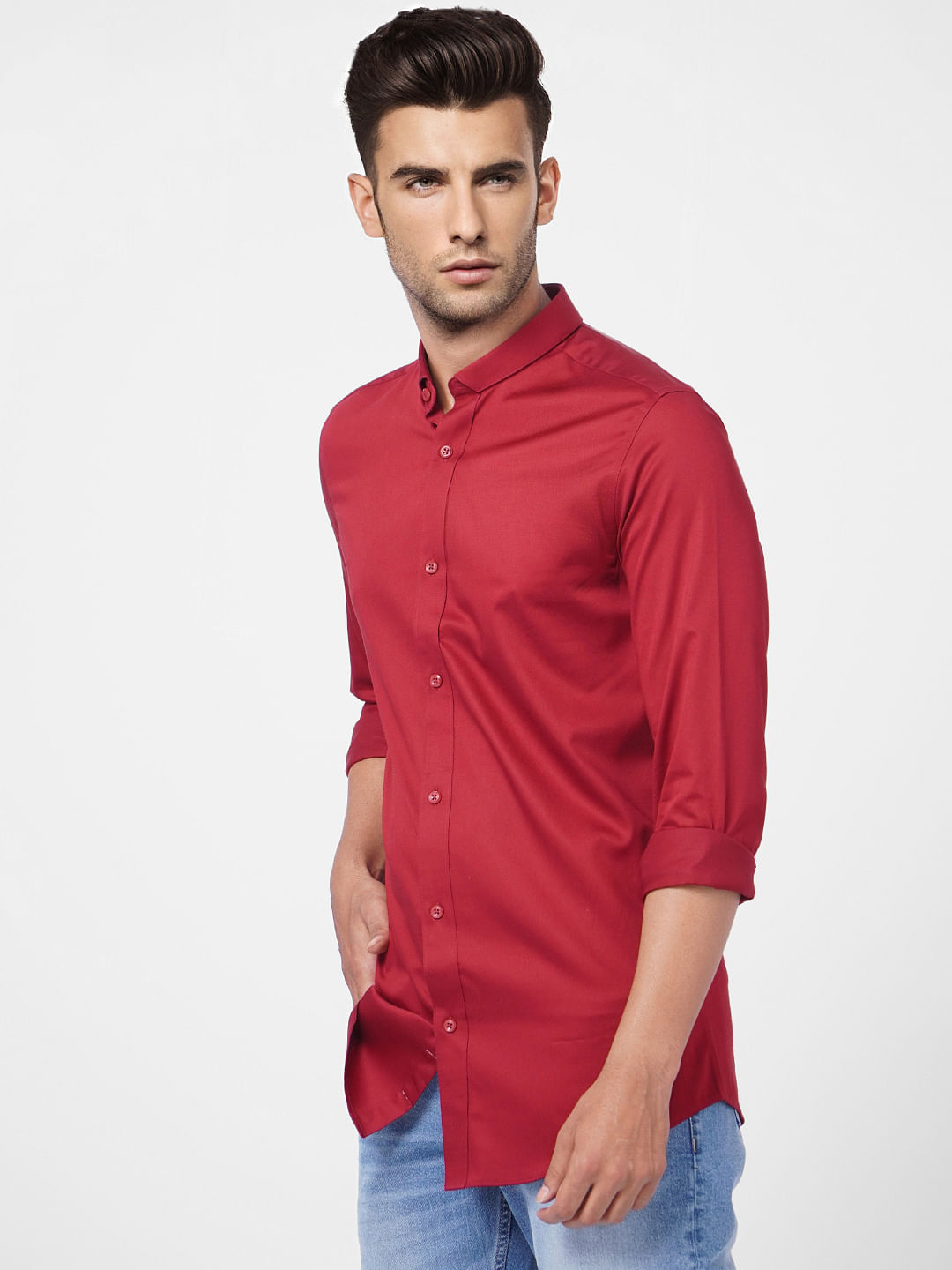 Red Formal Full Sleeves Shirt