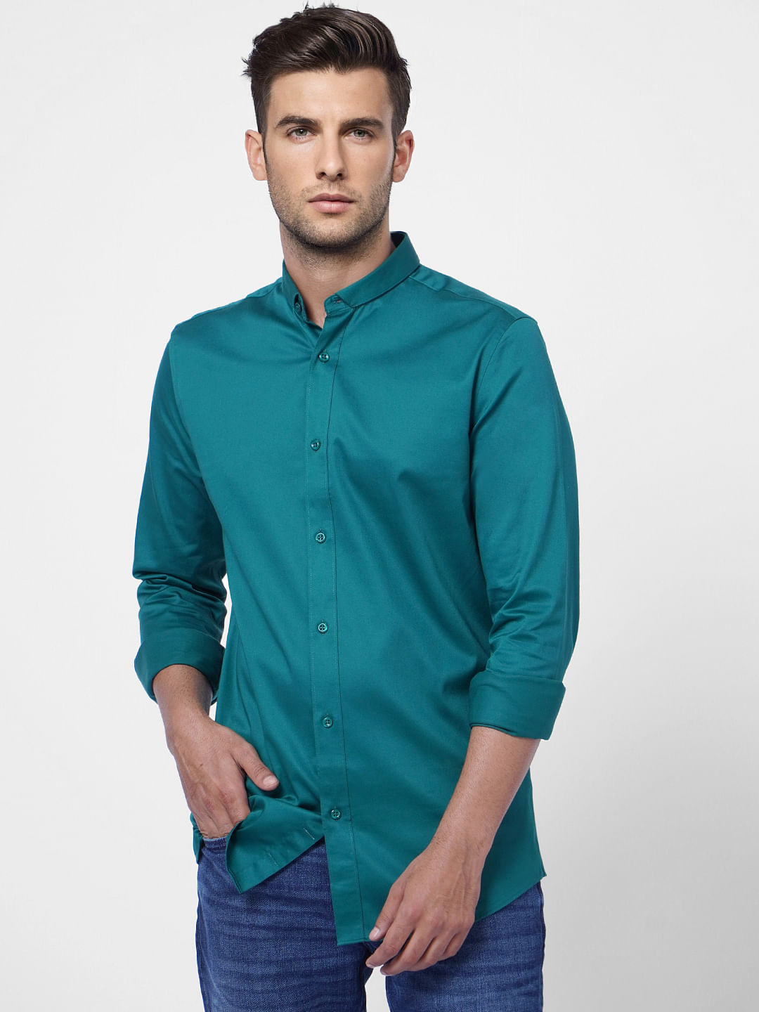 Teal Formal Full Sleeves Shirt