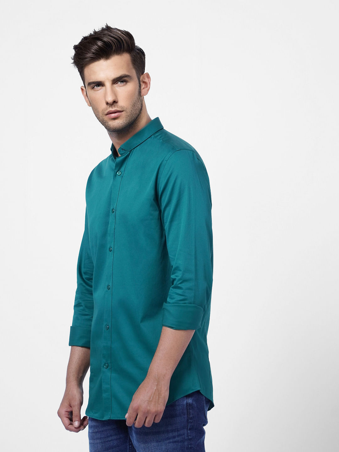 Teal Formal Full Sleeves Shirt