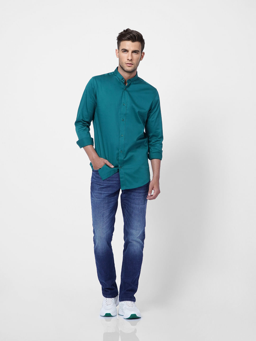 Teal Formal Full Sleeves Shirt
